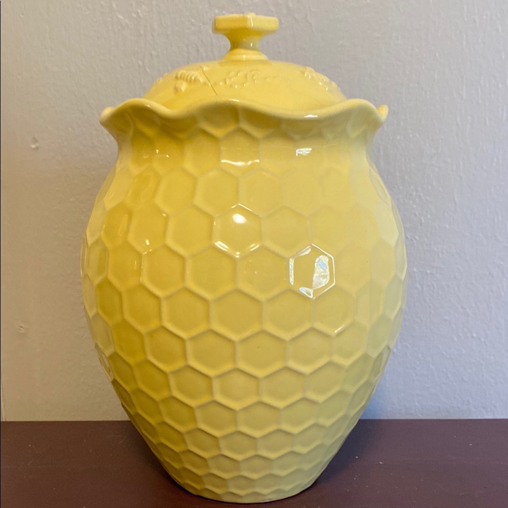 Temptations Yellow Honeycomb Canister
